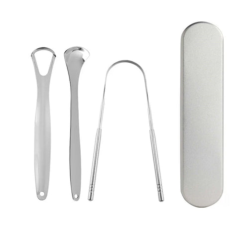 RevivalSCRAPER 2.0 - Stainless Steel Tongue Scraper - Oral Health and Wellness Cleaner + Travel Case